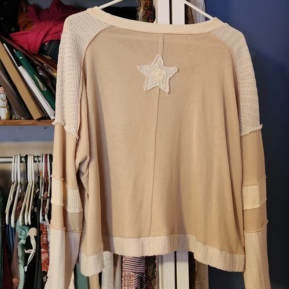 Beige Star Patterned Sweater - Picture 2 of 2